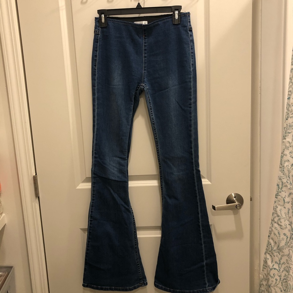 Dark Blue Bell Bottom Jeans